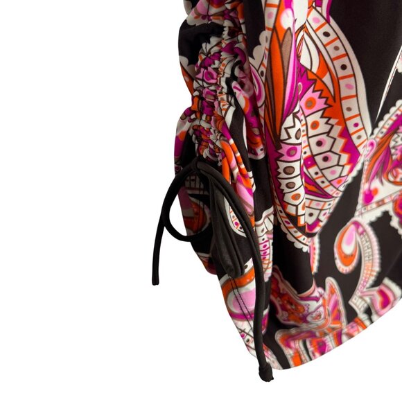 Vintage Merona‎ Plus Size 22W Paisley Print Ruched Tankini Top With Built-In Bra - Picture 6 of 9